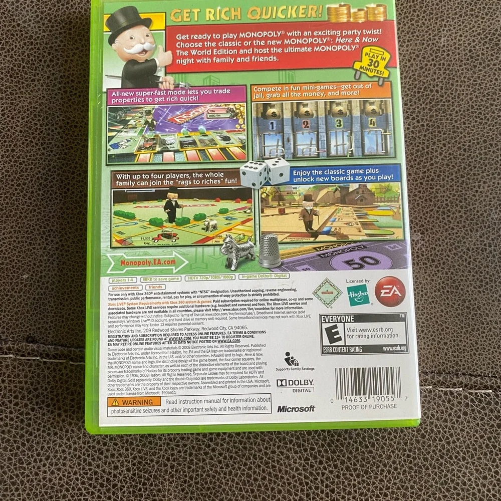 Monopoly (Microsoft Xbox 360, 2008, EA)